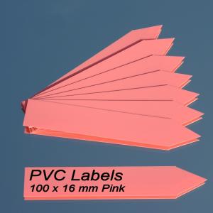 Labels (PINK pointed Pvc labels 100 x 16 mm)