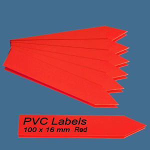 Labels (RED pointed Pvc labels 100 x 16 mm)