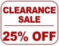 CLEARANCE SALE. 25% OFF